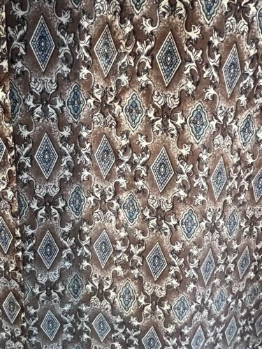 Colore Italia SILK Short Shirt ButtonUp Shirt Men M Brown Sharp Paisley Diamond