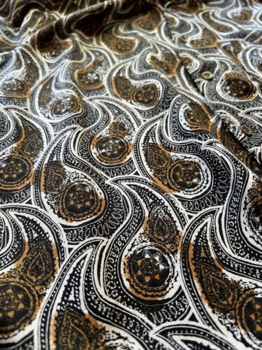 Tasso Elba Island Silk Blend Shirt Mens XL Paisley NWT Brown White Short Sleeve