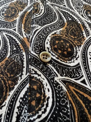 Tasso Elba Island Silk Blend Shirt Mens XL Paisley NWT Brown White Short Sleeve