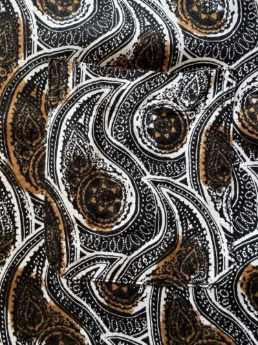 Tasso Elba Island Silk Blend Shirt Mens XL Paisley NWT Brown White Short Sleeve