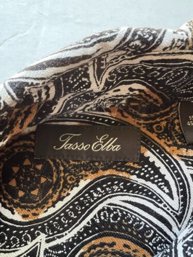 Tasso Elba Island Silk Blend Shirt Mens XL Paisley NWT Brown White Short Sleeve