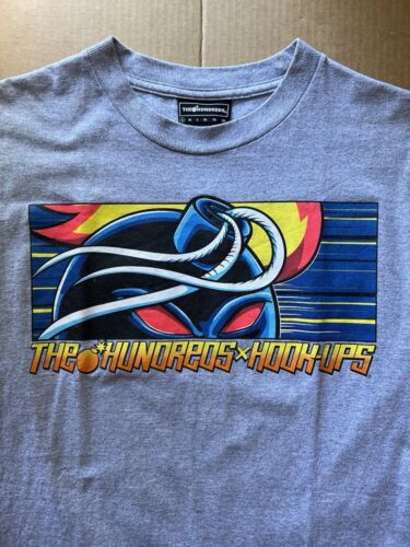 The Hundreds x Hook-Ups Adam Bomb Red Eyes T-Shirt Grey Size Medium 2013