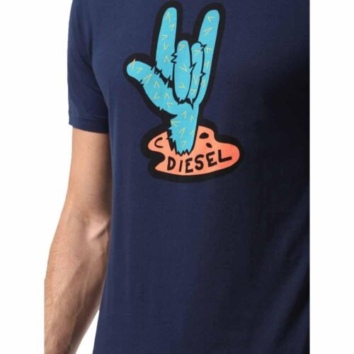 Diesel Parsen Short Sleeve Blue Dead Zombie Rocker Hand