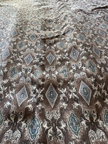 Colore Italia SILK Short Shirt ButtonUp Shirt Men M Brown Sharp Paisley Diamond