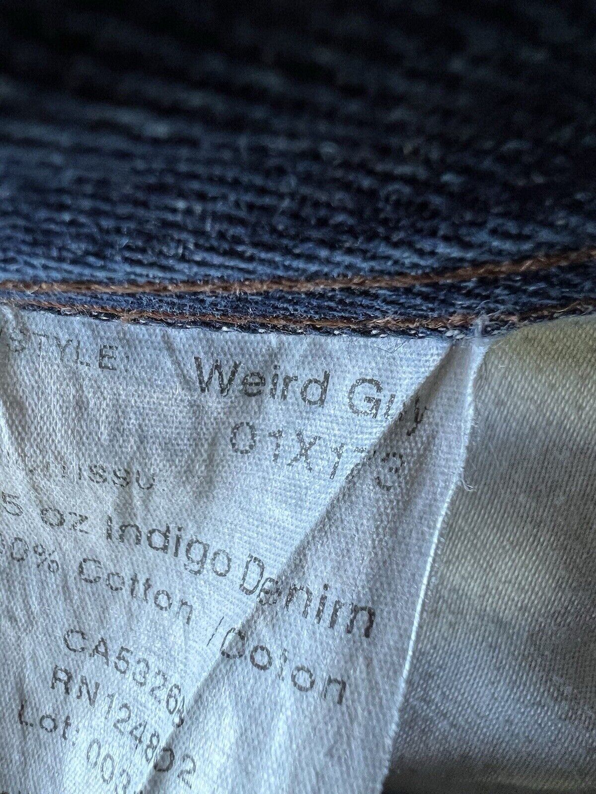 Rare Distressed Naked and Famous Weird Guy 13.5oz Indigo Denim Cotton 01x173 32