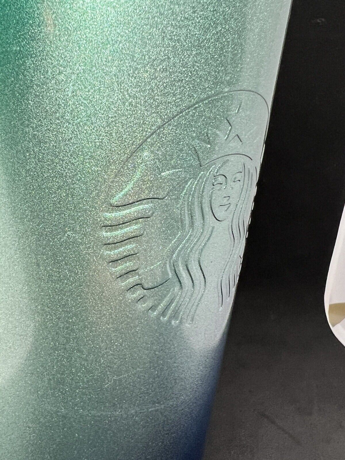 Starbucks Holiday 2021 Blue Green Silver Ombre Venti Tumbler 24oz