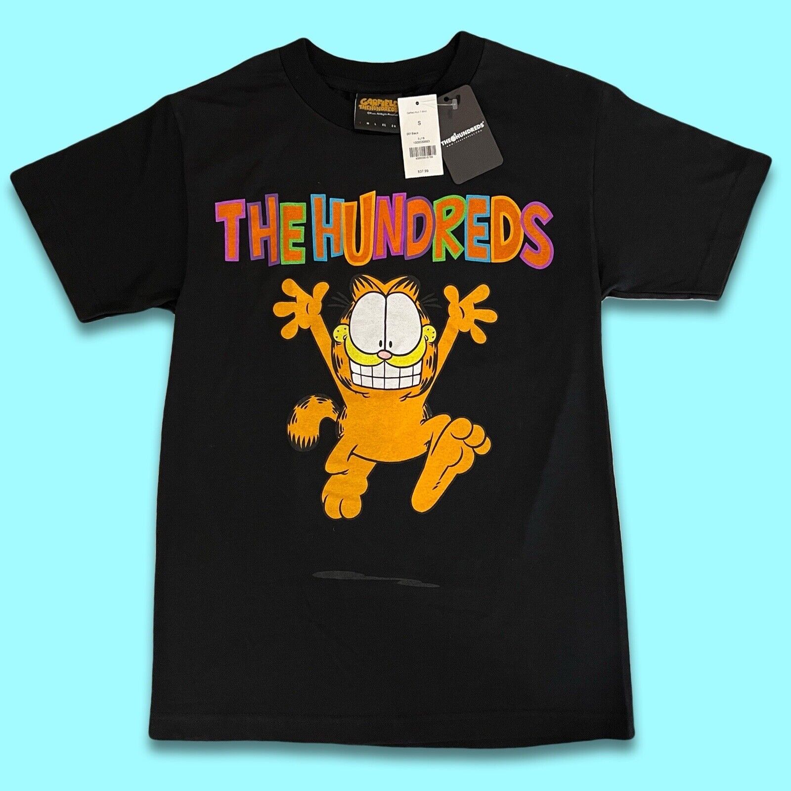 The Hundreds Mens Black Garfield Run Short Sleeve Pullover T-Shirt Size S SJ18