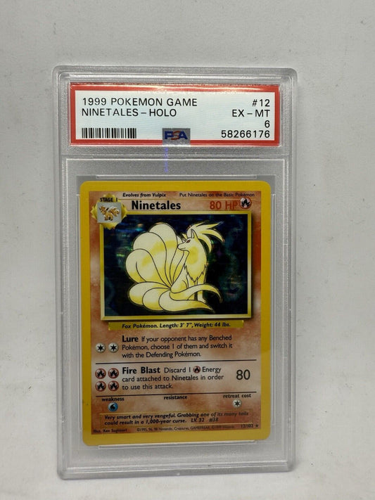 1999 POKEMON GAME 12 NINETALES-HOLO - PSA 6 EX-MT