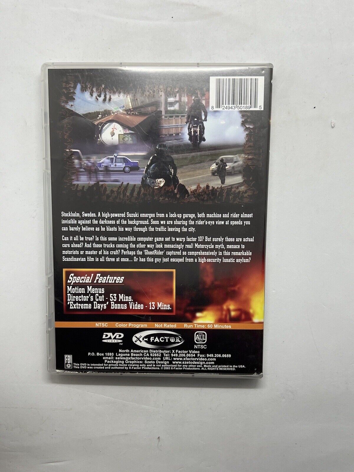 Motorcycle Street Extreme - Ghost Rider: The Final Ride (DVD) Great Condition