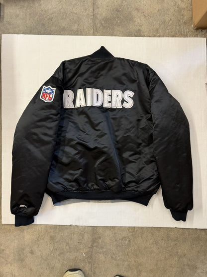 Vintage Oakland Raiders NFL Reversible Jacket Mens Large Starter Satin Bomber