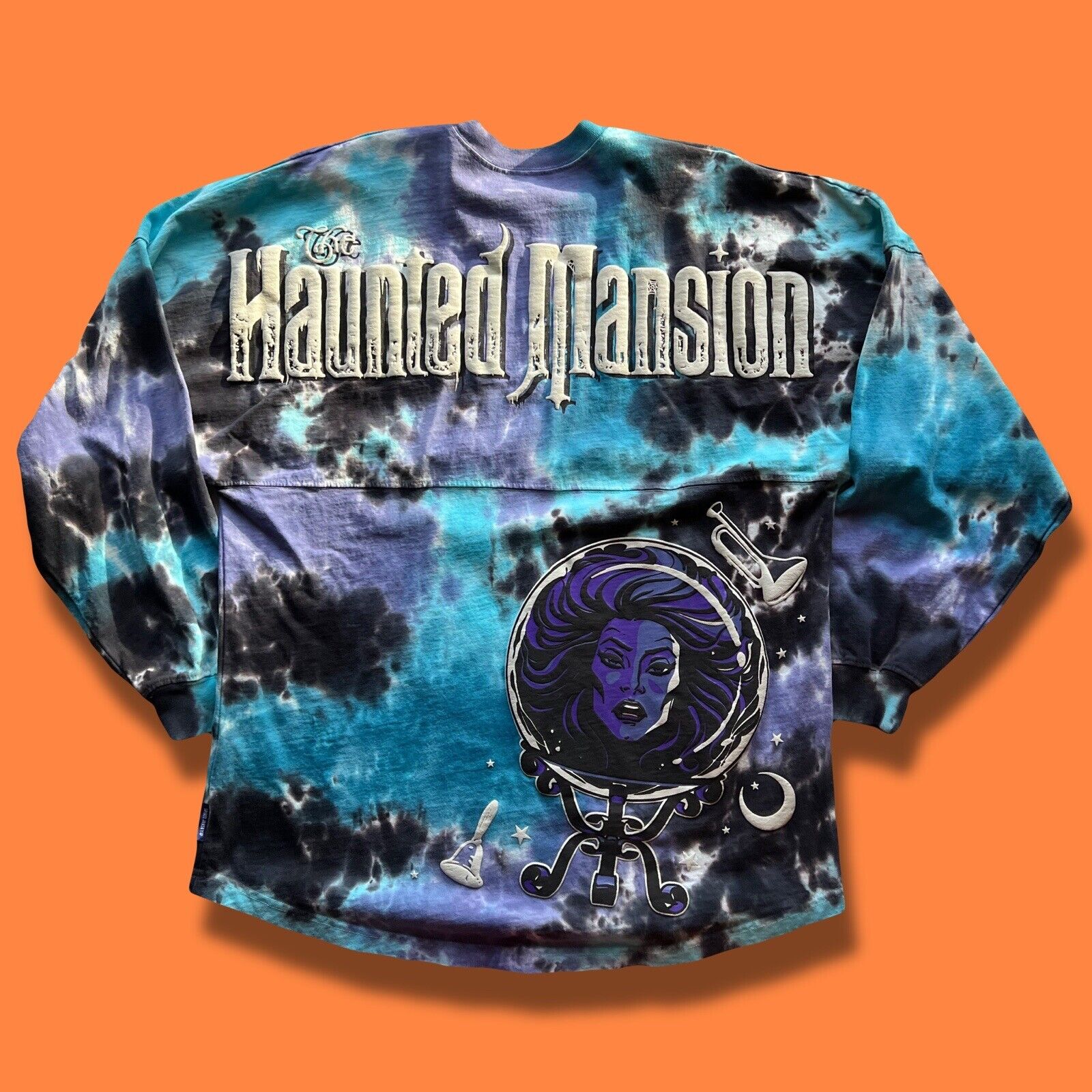 Disney Parks The Haunted Mansion Tie-Dye Madame Leota Glow Spirit deals Jersey, Size L