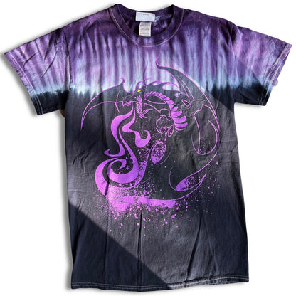 Vintage Disney Maleficent Shirt Mens Small Purple Tie Dye Murphy 2000 Y2K Dragon