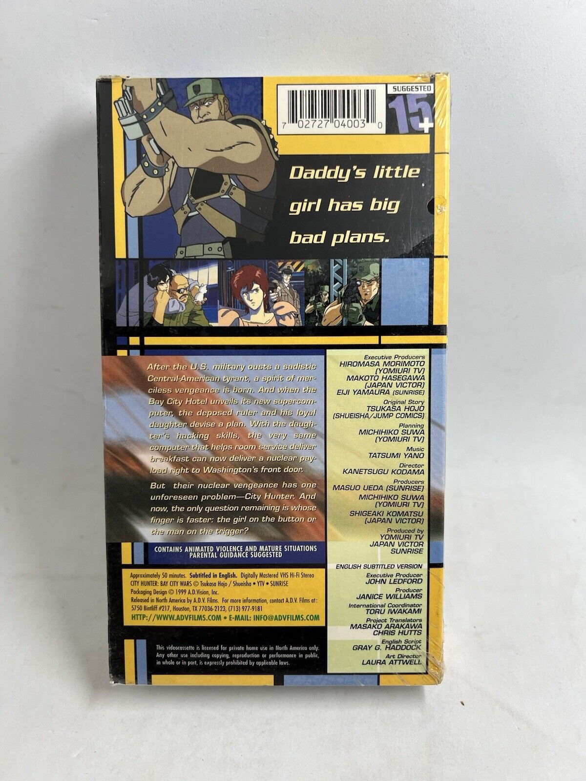 VHS| City Hunter: Bay City Wars (1999, Subtitled) ADV Films | Anime 15+