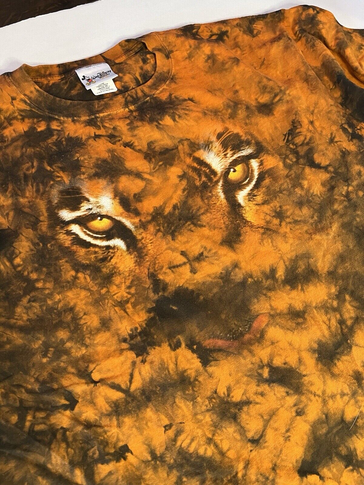 Vintage Disney World Animal Kingdom T Shirt Tie Dye Tiger 90’s Men’s XL Big Cat