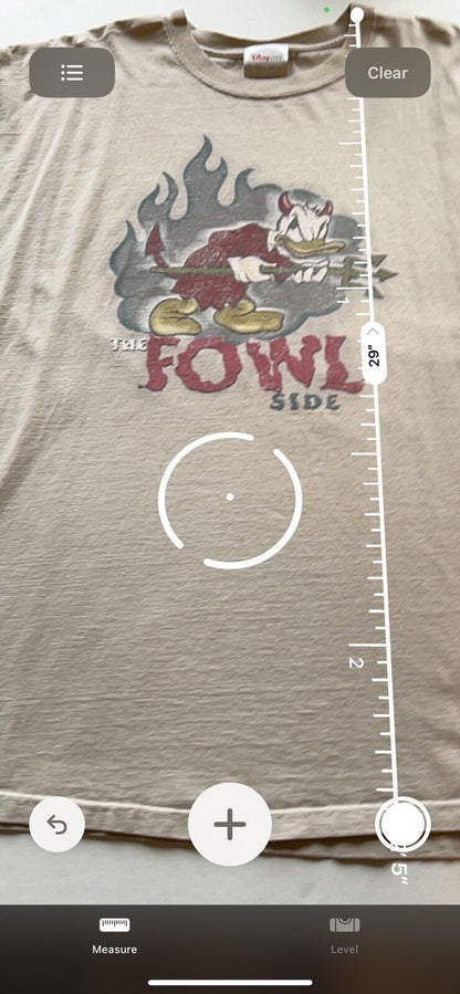 RARE The Fowl Side Donald Duck Y2K Shirt  Disney Store Devil Halloween Mens XL