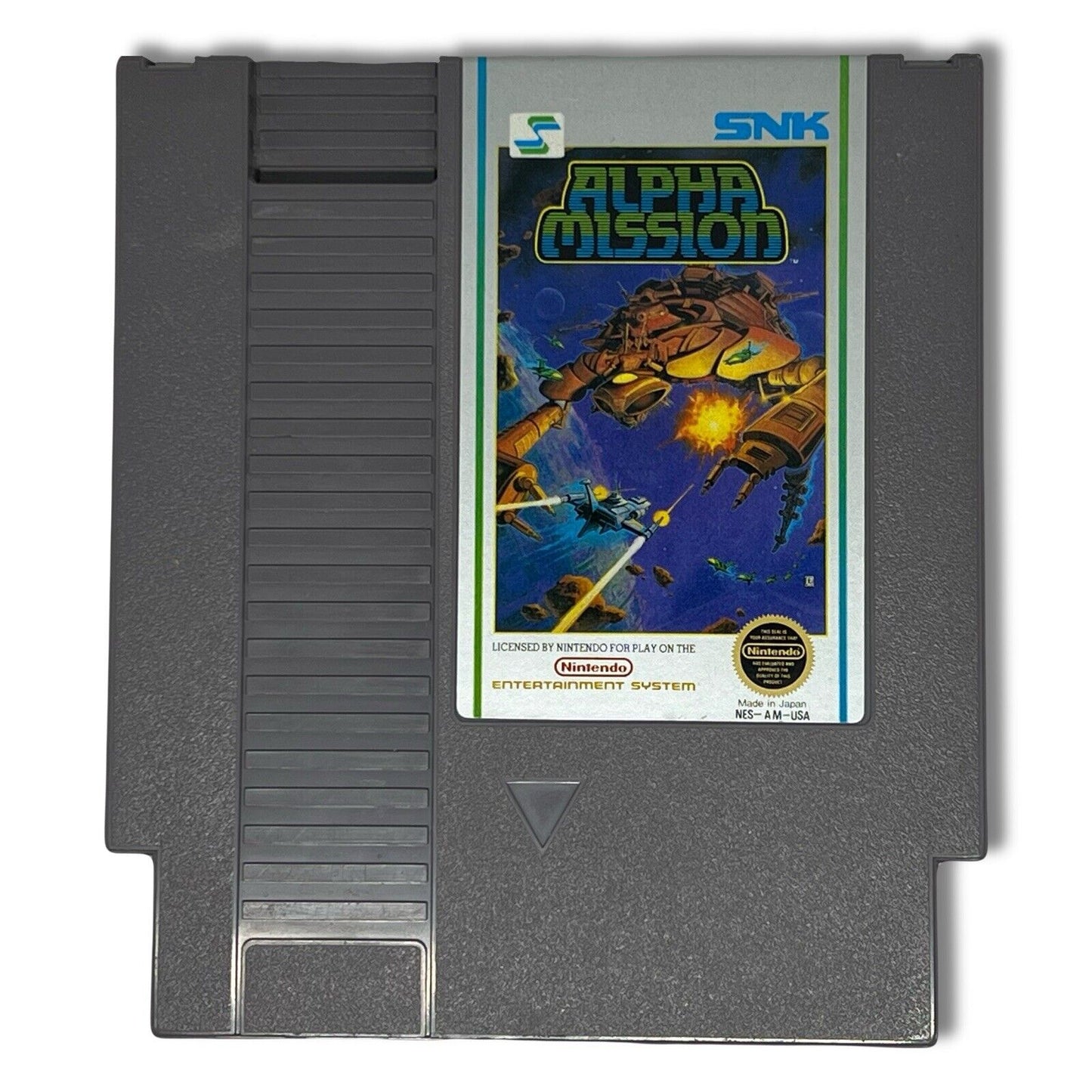 Alpha Mission (Nintendo NES) SNK Made In Japan Clean! Authentic! 3 Hole Variant