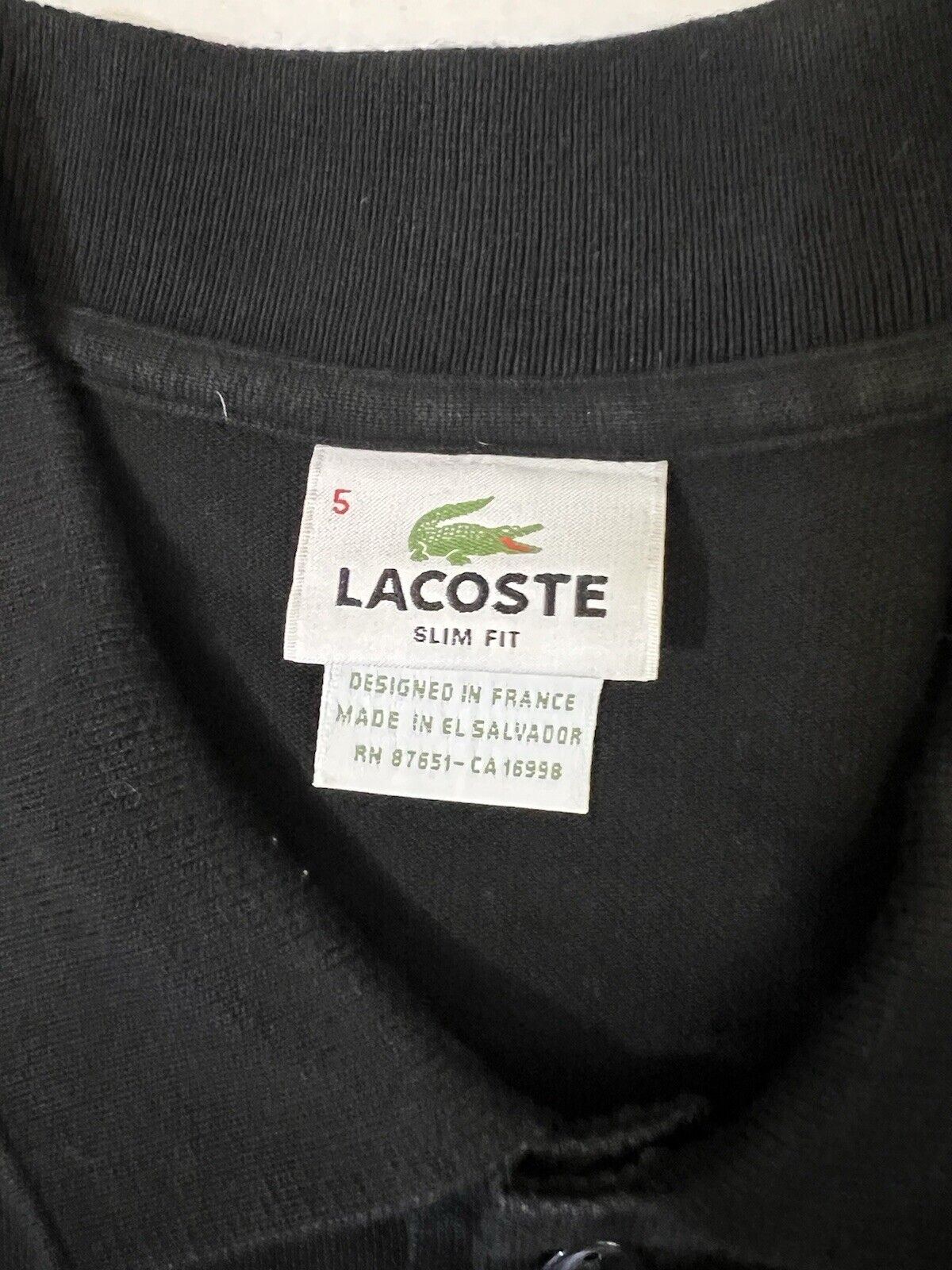 Lacoste L1212Men's Short Sleeve Classic Cotton Pique Polo Shirt Size 5 Black