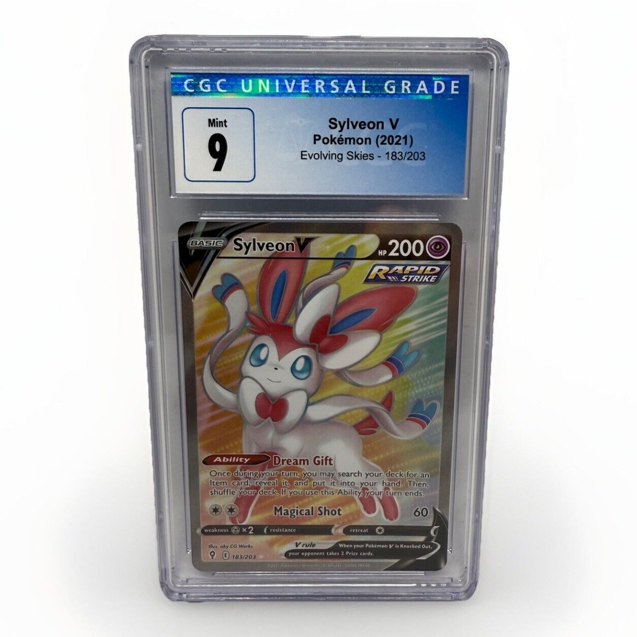 Pokemon Sylveon V Full Art Evolving Skies 183/203 Holo Ultra Rare CGC 9 Mint PSA