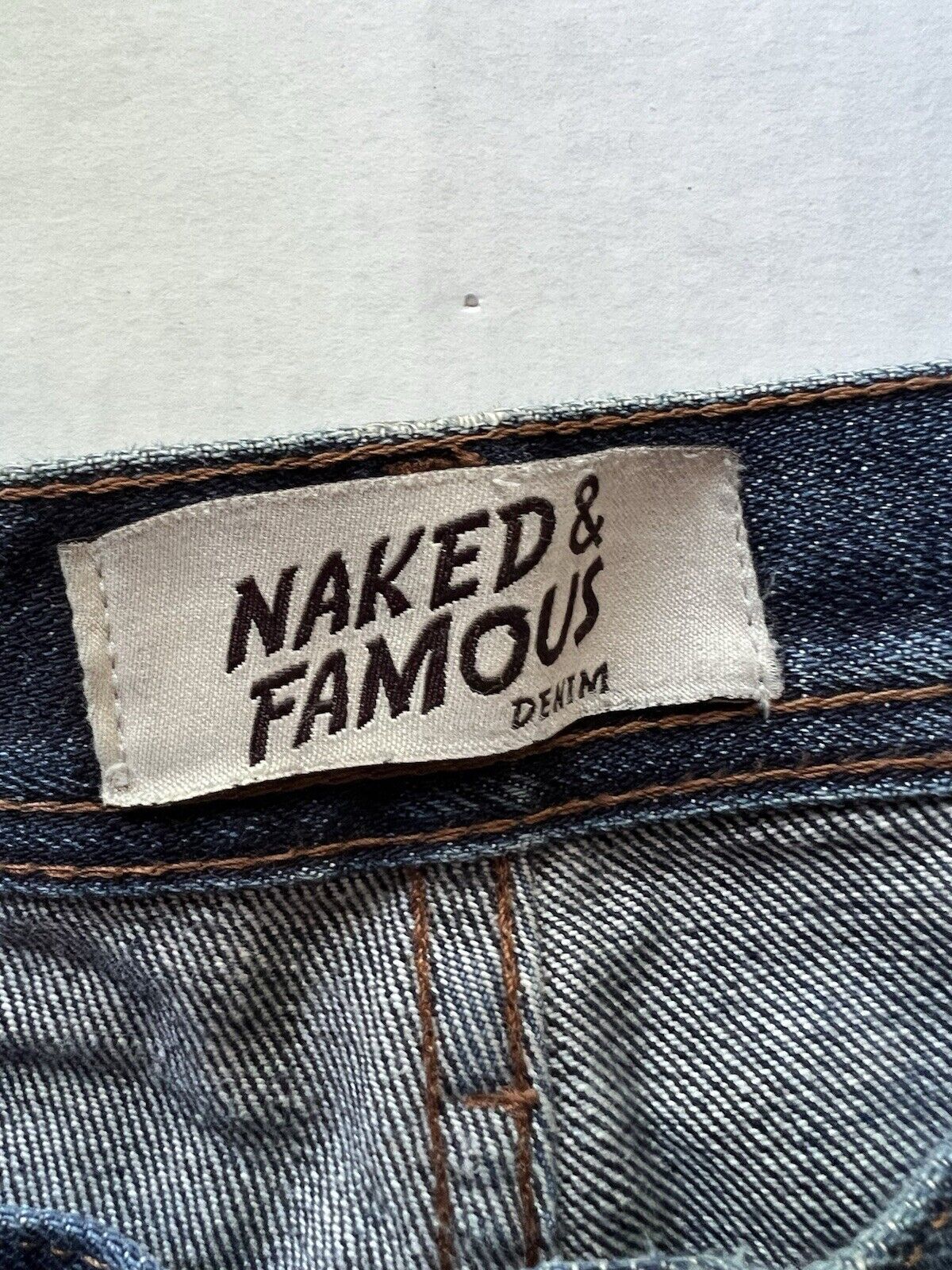 Rare Distressed Naked and Famous Weird Guy 13.5oz Indigo Denim Cotton 01x173 32