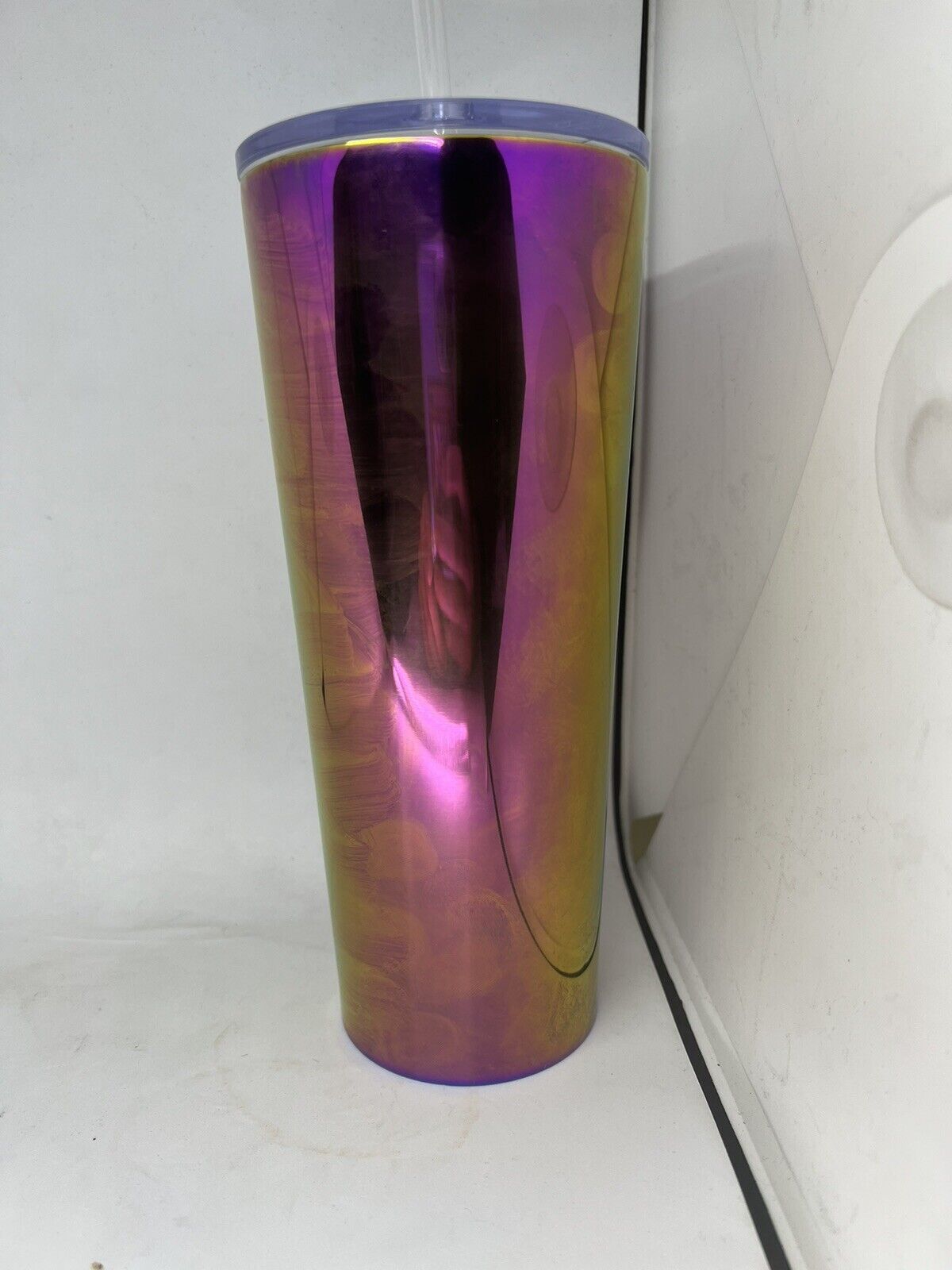 Rare Starbucks Iridescent Rainbow Purple Oil Slick Stainless Steel Tumbler 24oz