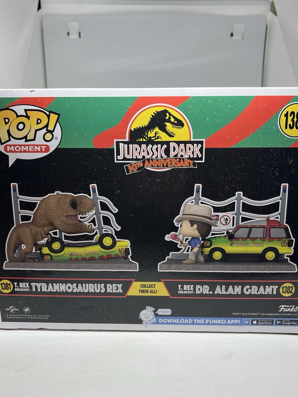 Funko Pop Moment Jurassic Park 1382 T. Rex Breakout Dr Alan Grant Target New