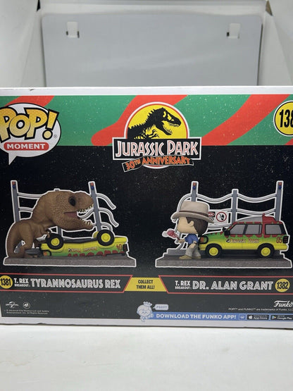 Funko Pop Moment Jurassic Park 1382 T. Rex Breakout Dr Alan Grant Target New