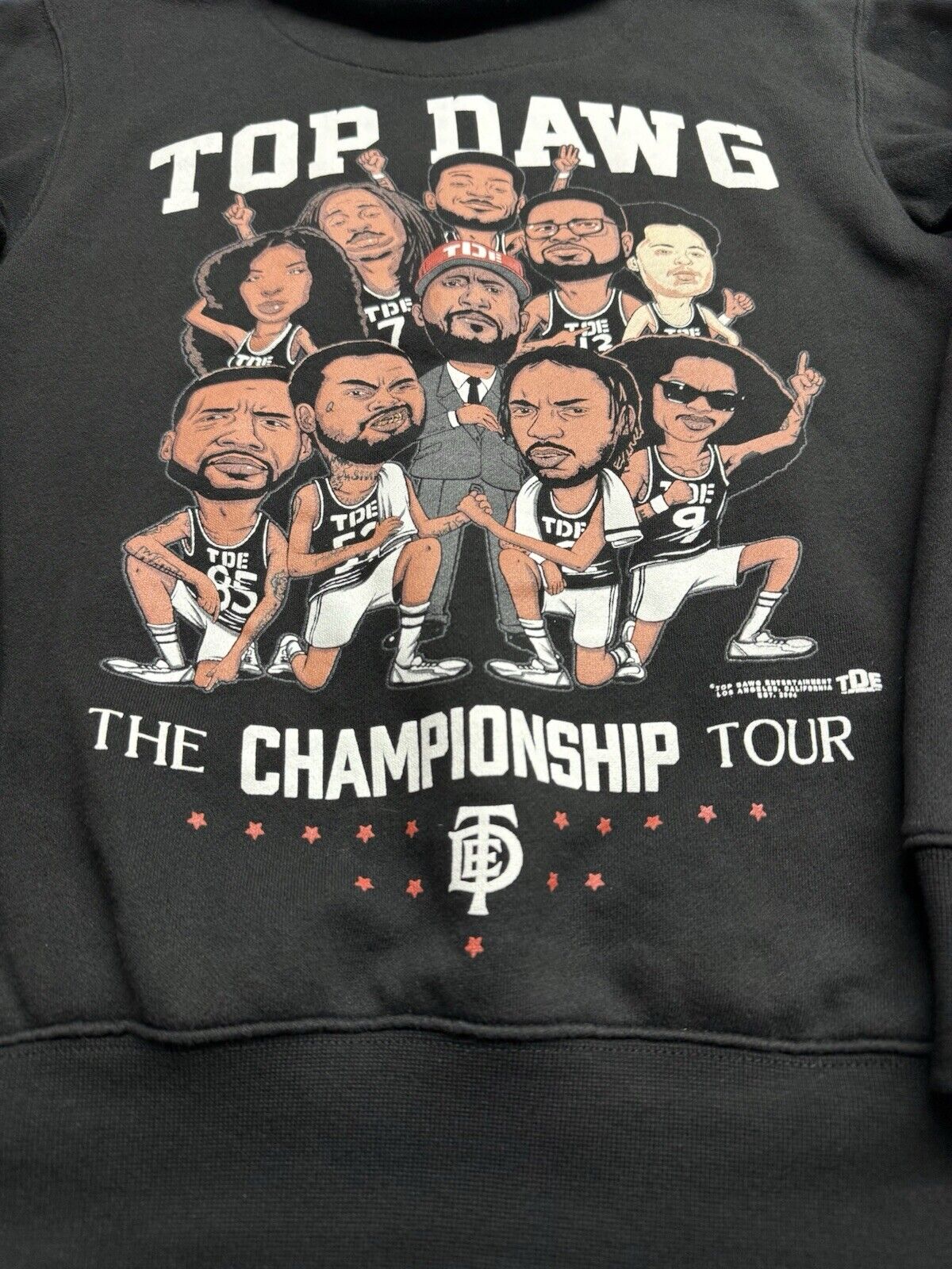 2019 TDE Top Dawg Entertainment Kendrick the Championship Tour  Hoodie Small