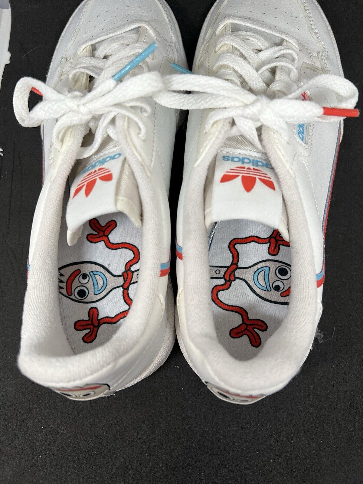 2019 Adidas x Toy Story 4 Shoe. Youth/women Continental 80 EG7313 White Red Cyan