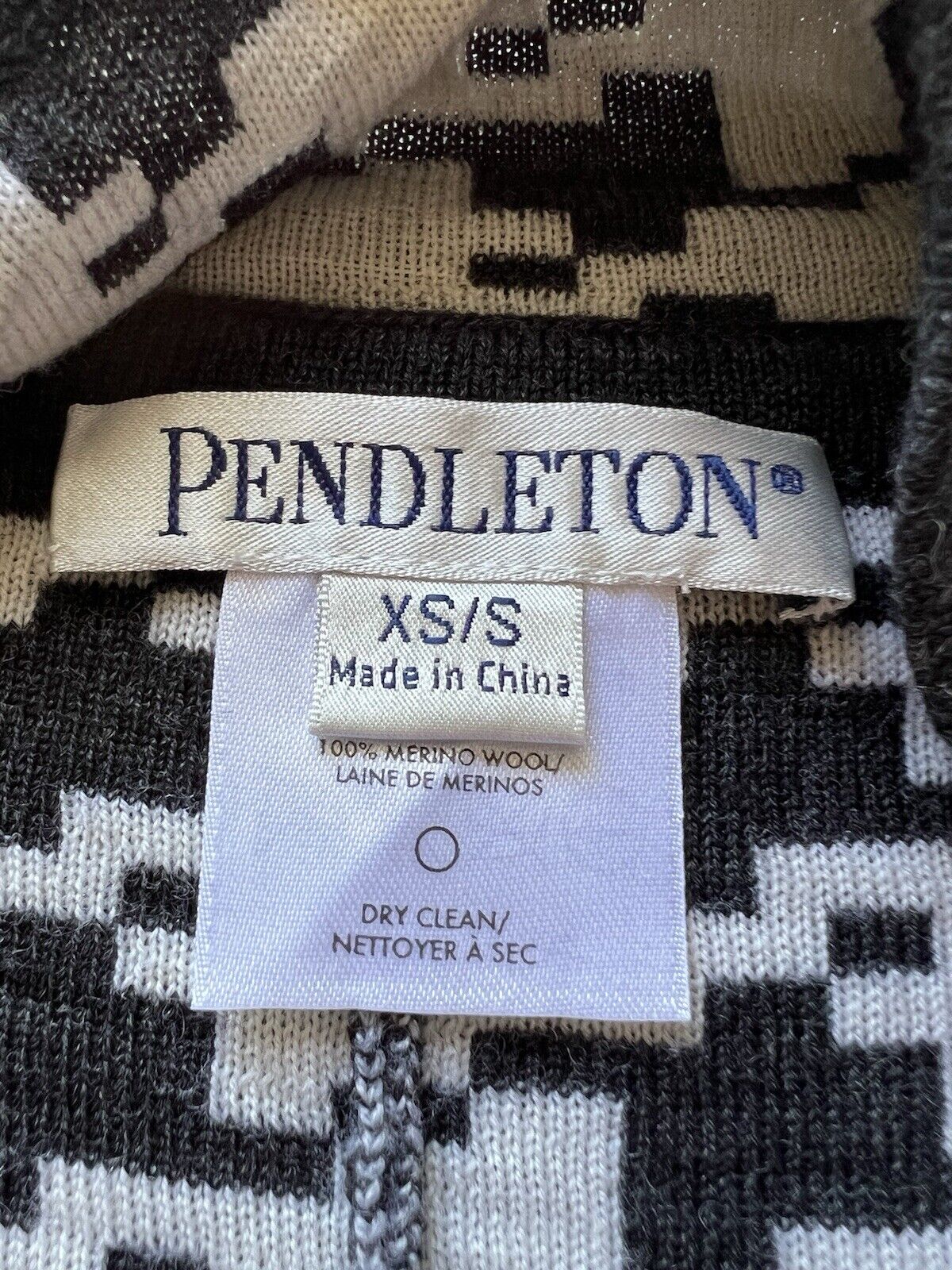 Pendelton Womens Houndstooth Marino Wool Cape Poncho XS/S Soft Fall Autumn Style