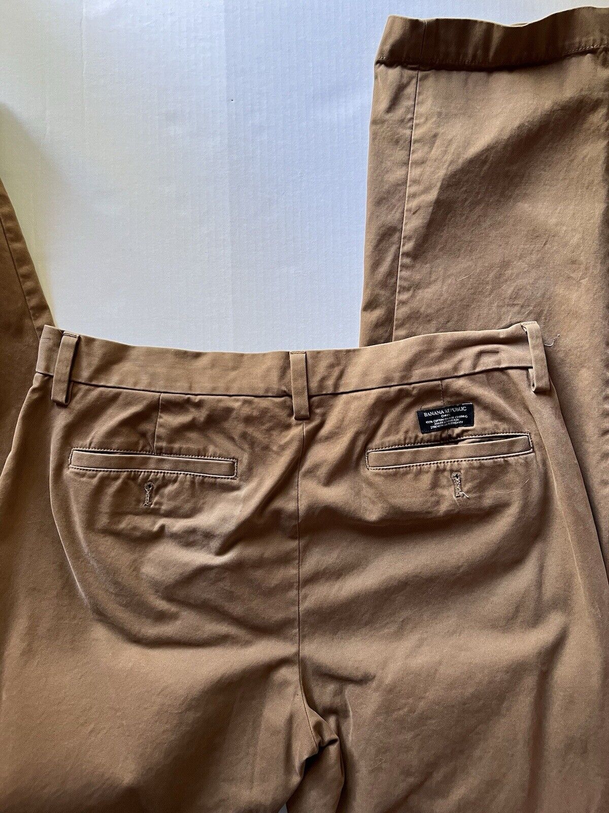 Banana Republic Emerson Chino Pants Mens 32x34 Brown Tan Khaki Straight Low Rise