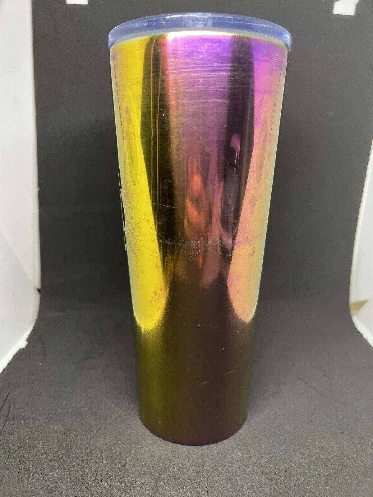 Rare Starbucks Iridescent Rainbow Purple Oil Slick Stainless Steel Tumbler 24oz