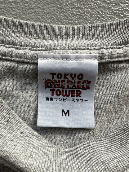 TOKYO ONE PIECE TOWER Luffy Straw Hat Pirates SS Shirt Grey M Anime Rare  Japan