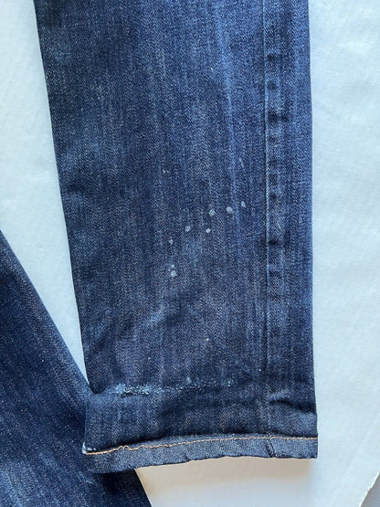 Rare Distressed Naked and Famous Weird Guy 13.5oz Indigo Denim Cotton 01x173 32