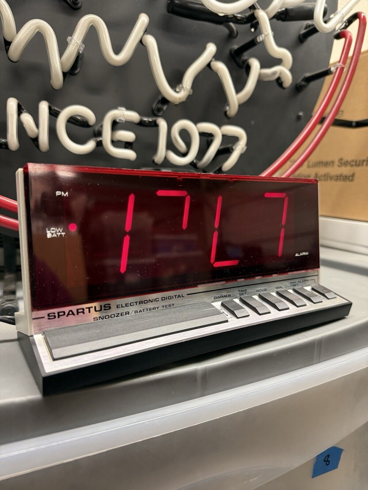 Vintage Spartus Electronic Digital Alarm Clock #1150 Retro Large Display Tested