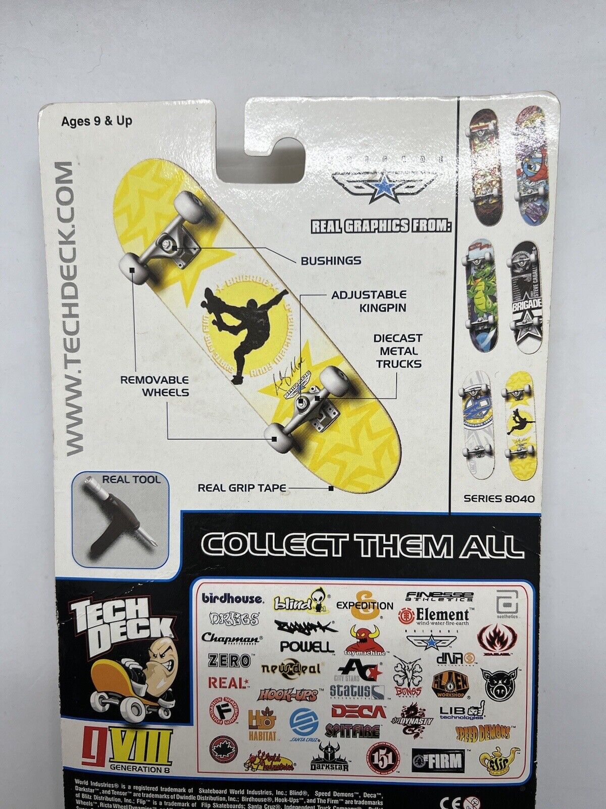 VTG 2001 X-Concepts Tech Deck Fingerboard 96mm BRIGADE GVIII NEW RARE #8046