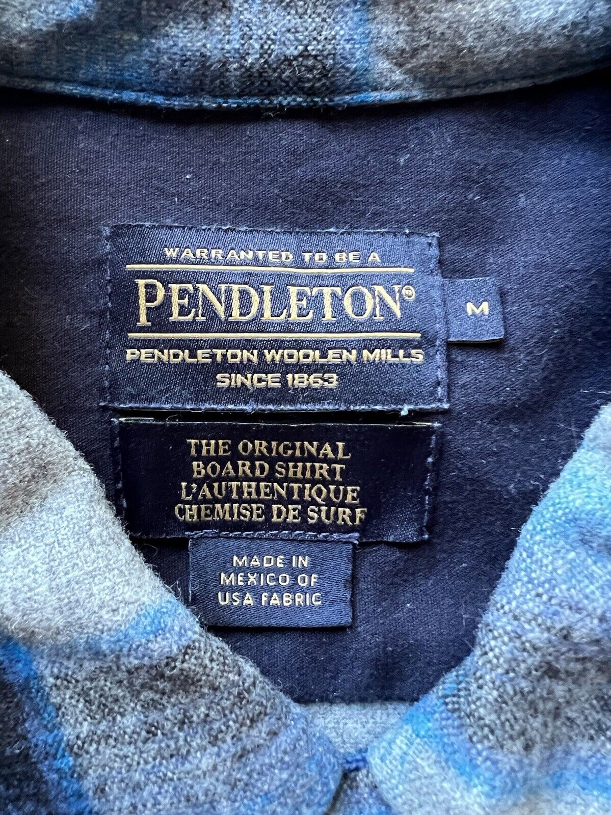 Pendleton The Original Board Shirt Mens Medium USA Virgin Wool Plaid Button Down