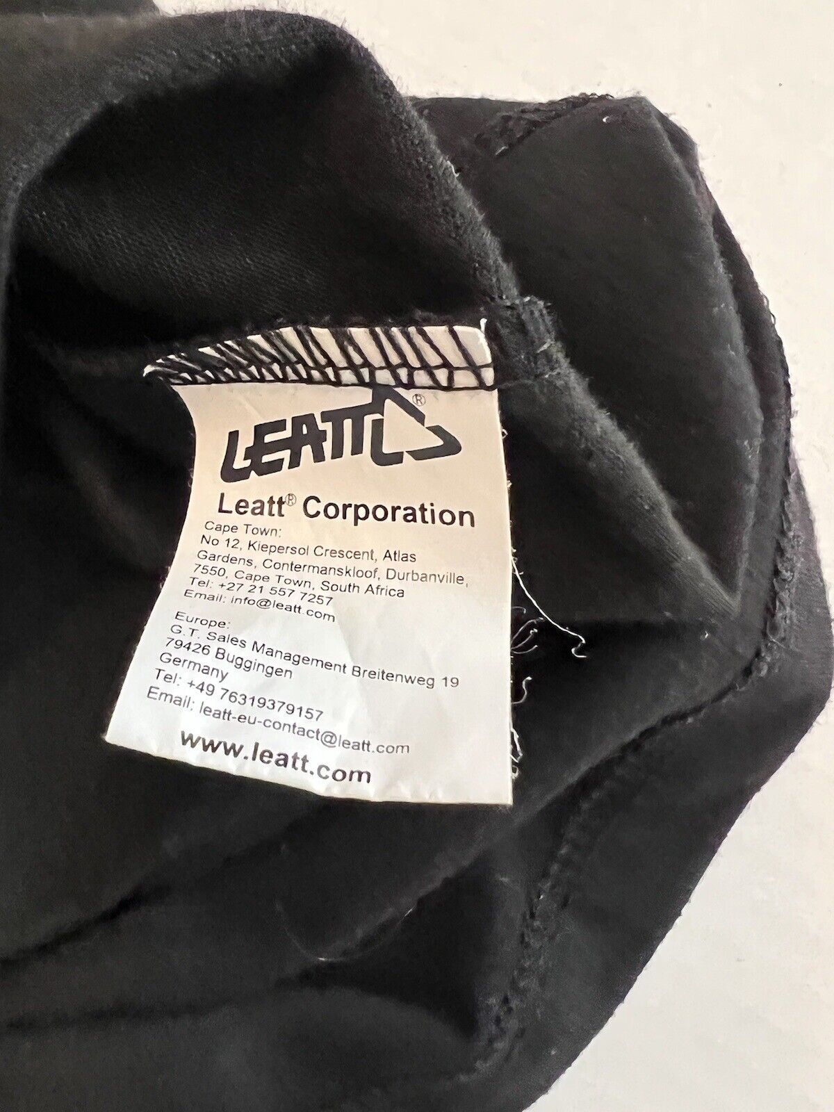 Leatt Bicycling Shirt Crewneck Tee Black Size Large