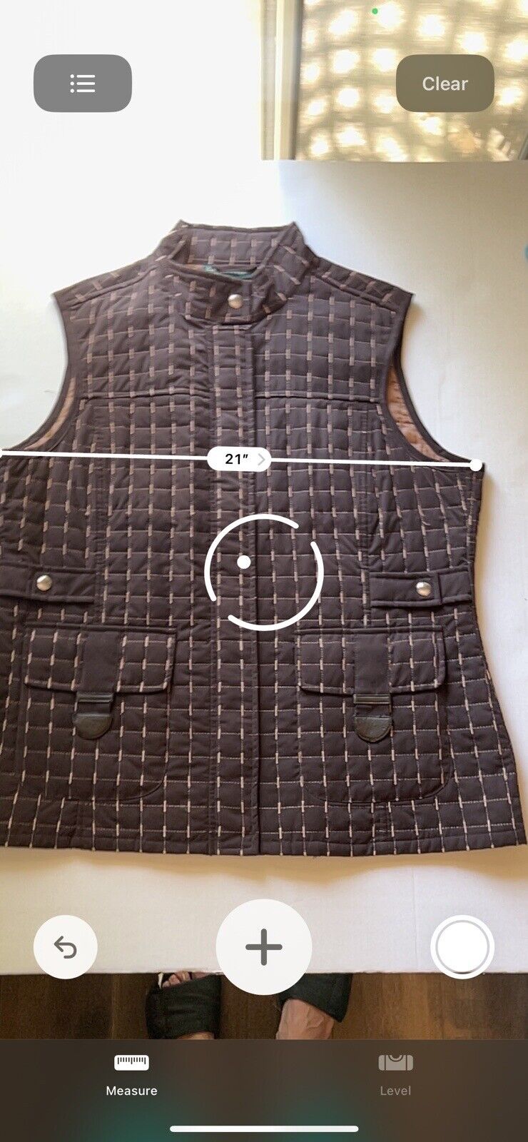 Harvè Benard Quilted Lightweight Brown Soft Smooth Vest, Women's Medium Pockets