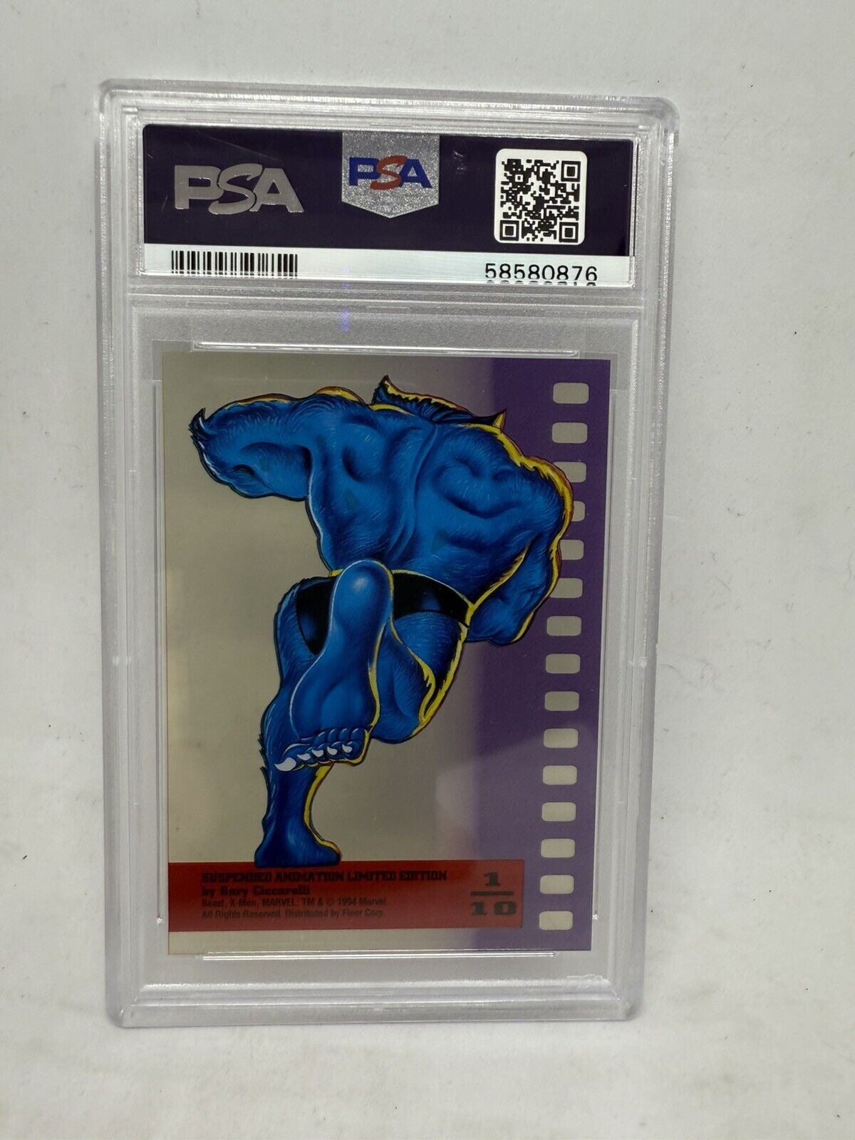 1995 Fleer Marvel X-Men Toy Biz BEAST PSA 8 Suspended Animation Promo Card