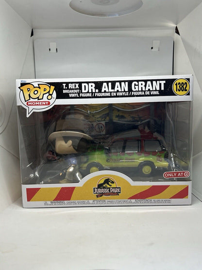 Funko Pop Moment Jurassic Park 1382 T. Rex Breakout Dr Alan Grant Target New