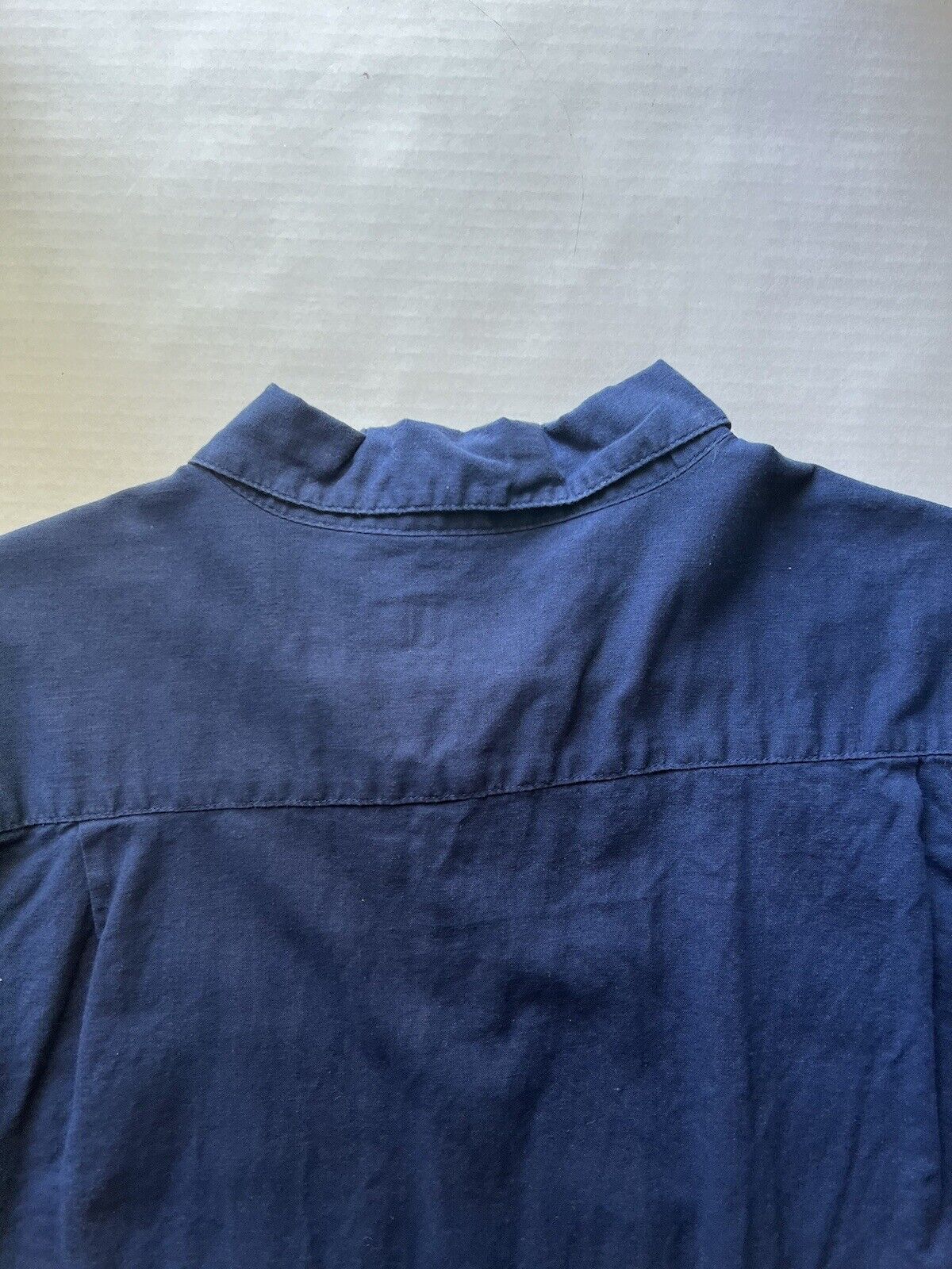 Onia Shirt Mens Large Blue Polo Pullover Linen Button Up Casual Chest Pocket