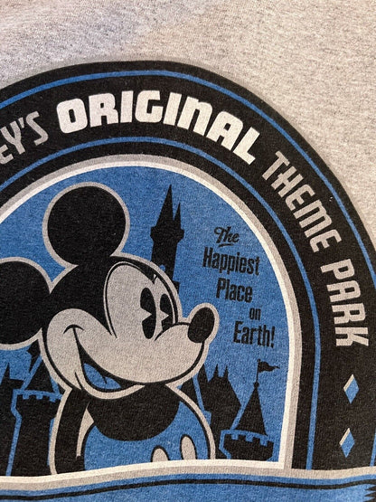 Disneyland 60 Diamond Mickey Mouse Sleeveless Crewneck Shirt Gray Mens 2XL Print