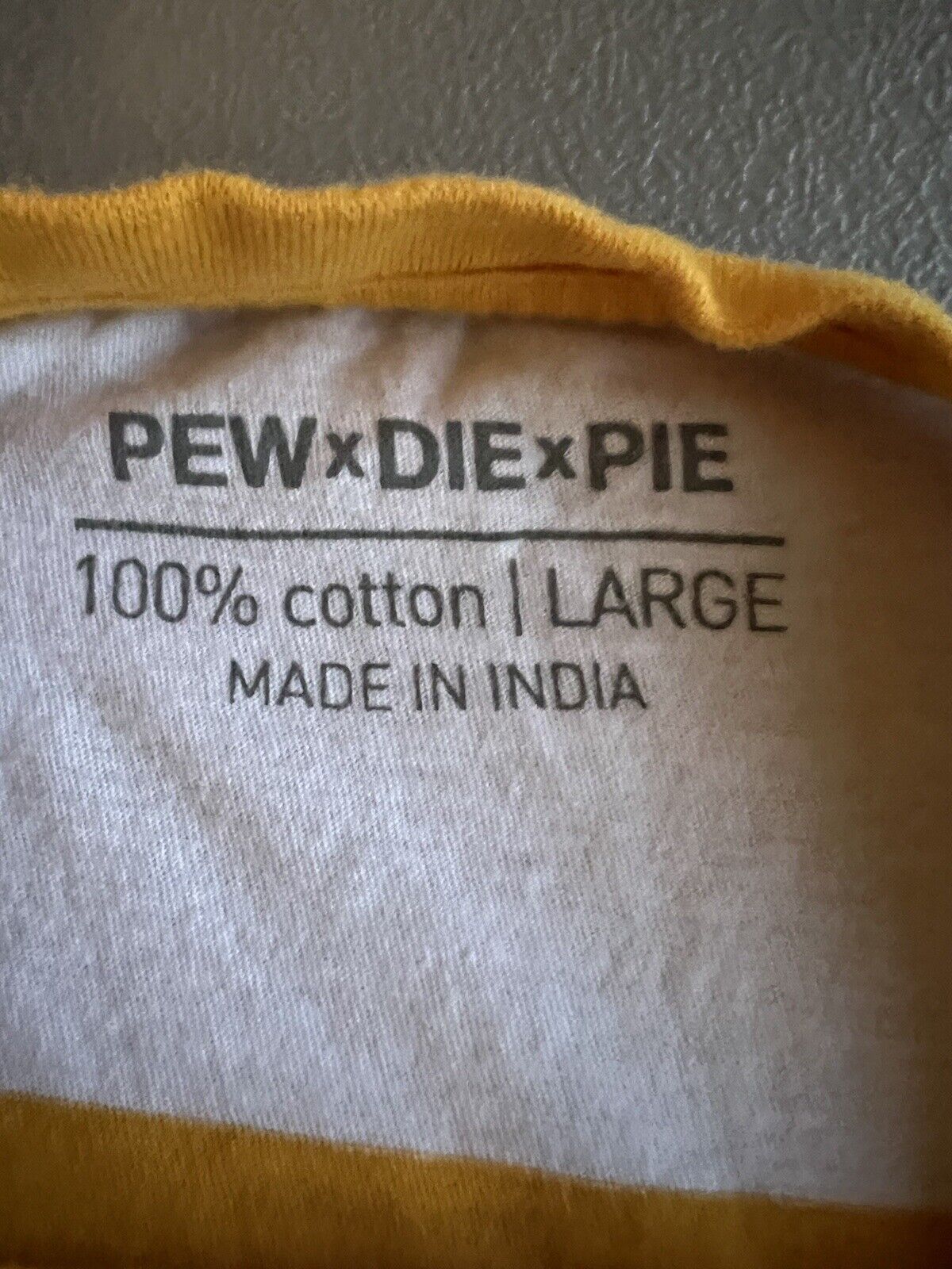 Club PewDiePie SIMP Shirt Small Yellow White Striped Youtube Merch Squirrels