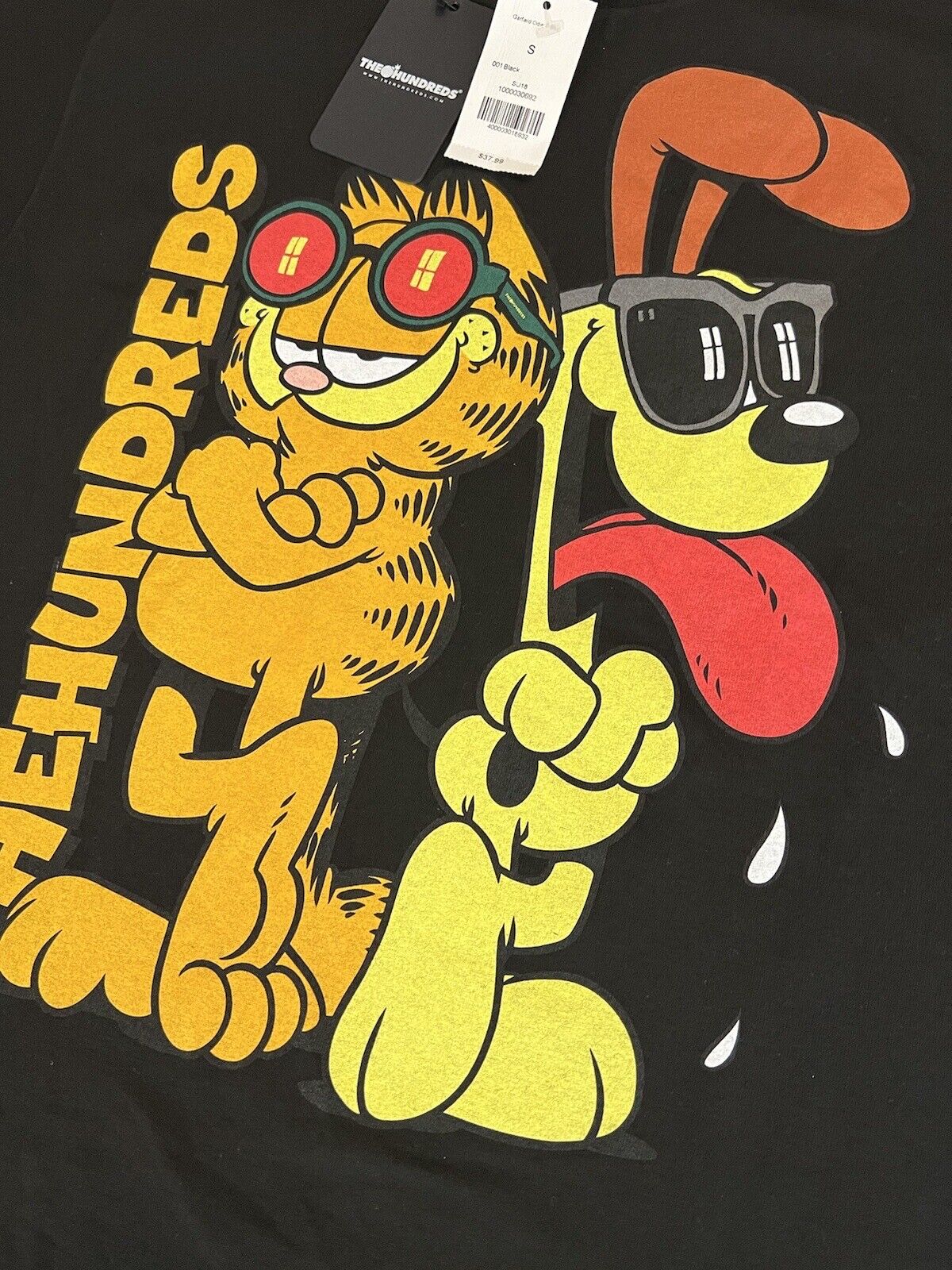 The Hundreds x Garfield Odie SOLD OUT Black Short Sleeve Crew Neck T-Shirt S