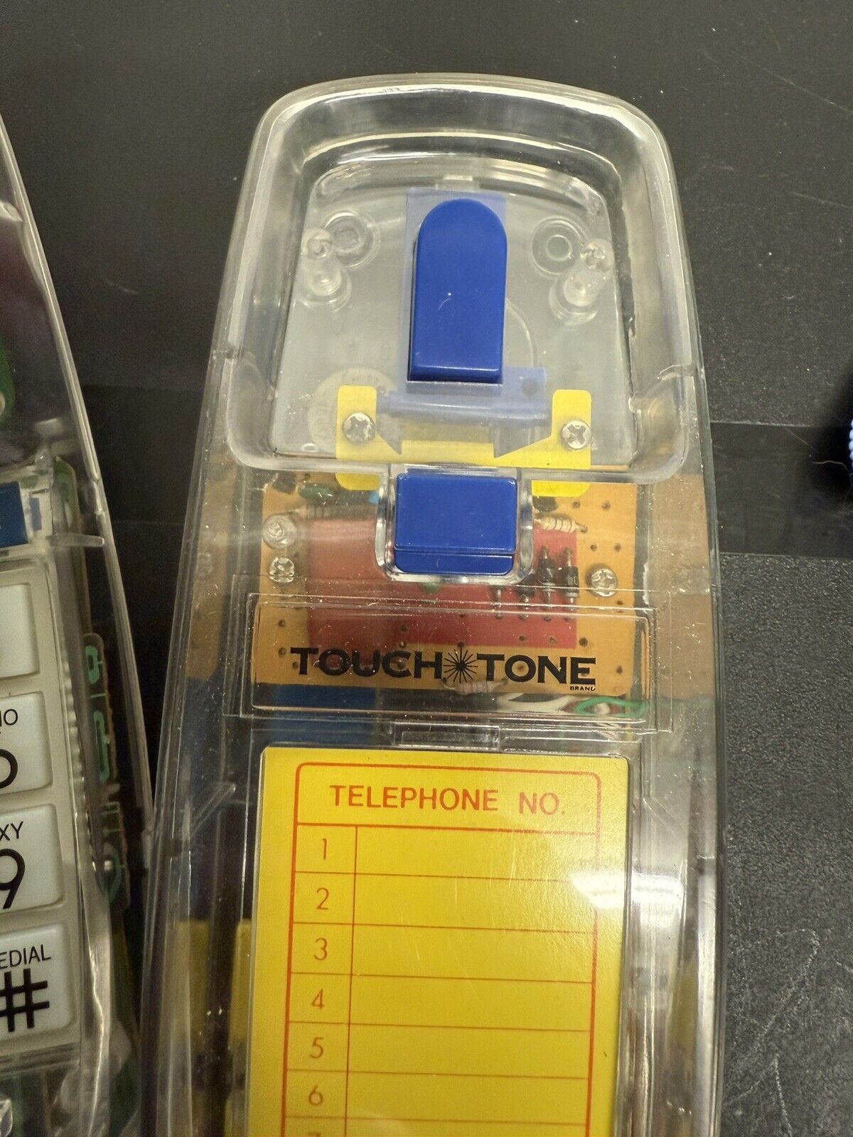 Clear RGB Push Button Touch Tone Corded Telephone Retro 80-90's Phone Art Deco