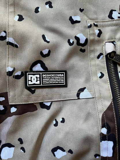 DC SHOES SNOWBOARD PANTS SPLIT CAMO 15k Waterproof Vents Brown Gray Winter Gear