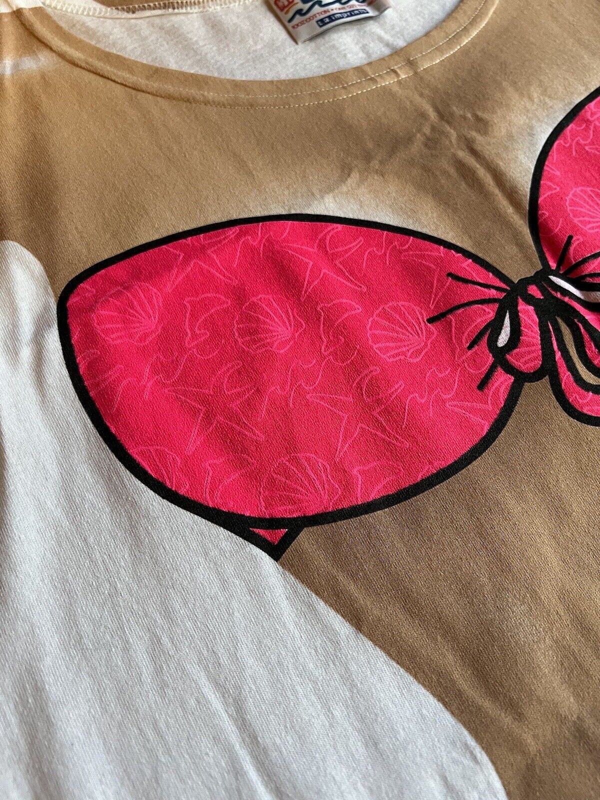 Vintage NEW 90s My Bikini Cover Up T-Shirt LA Imprints One Size Hot Pink Adult