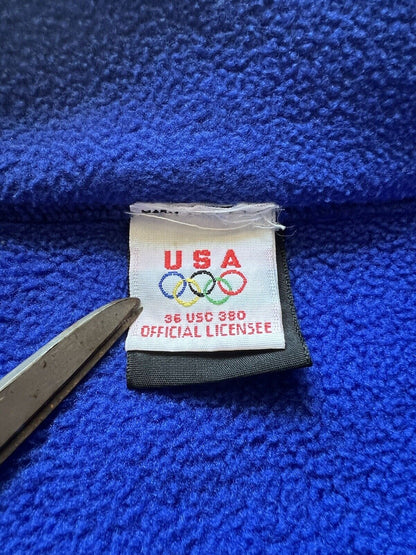 Marker Bindings USA Olympic Fleece Pullover 1/4 Zip Sweater Blue Size XL Skiing