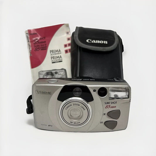 Canon Sure Shot 85 Zoom Date SAF 35mm Point & Shoot Film Camera With Bag Manual