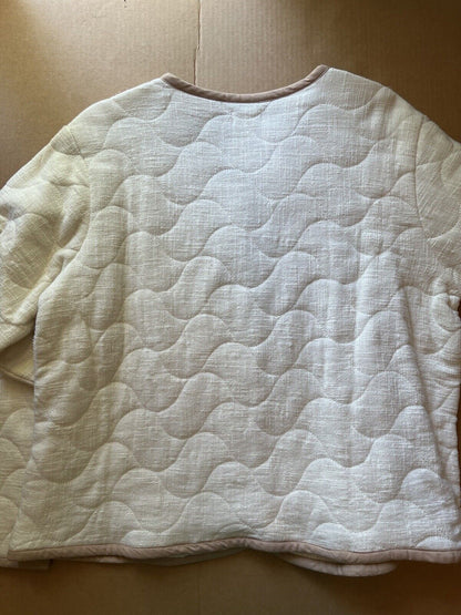 World Market Cream Quilted Button Up Jacket Womens One Size. Fall Collection.